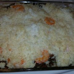 Crazy garlic shrimp sausage rice and taters! A picture of Crazy garlic shrimp sausage rice and taters!.