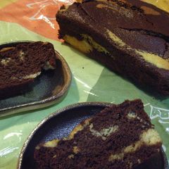 A picture of Fast, Flourless Marble Chocolate Cake made from Okara.
