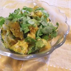 A picture of Kabocha Squash and Celery Leaf Salad.