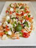 Ensalada griega con pasta orzo casera
