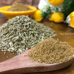 A picture of How to make roasted fennel (sauf) powder?.