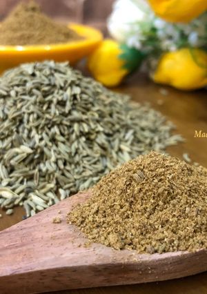 A picture of How to make roasted fennel (sauf) powder?.