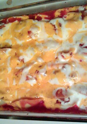 A picture of Mexican stuffed shells.