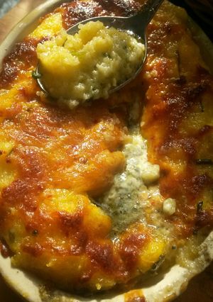 A picture of Sig's Two Cheese Polenta Bake.