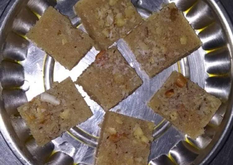 Suji halwa in barfi style