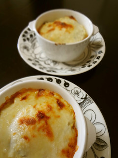 A picture of Taro Root Gratin with Sake Lees & Tofu White Sauce.