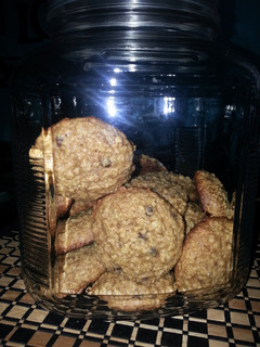 A picture of Cinnamon Chocolate chip Oatmeal Cookies.