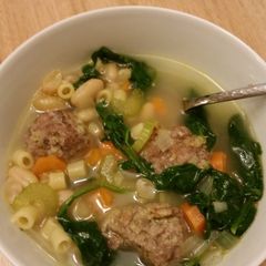 Italian meatball soup A picture of Italian meatball soup.