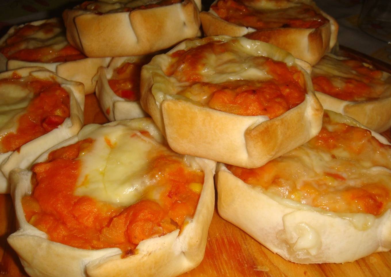 Canastitas de calabaza, choclo y queso 