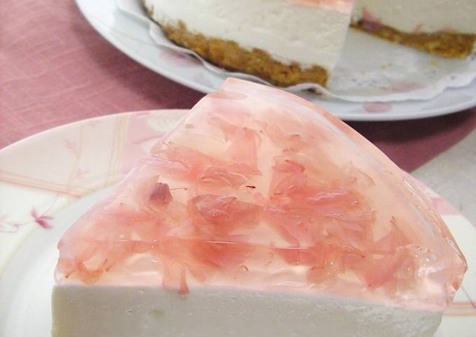 Sakura No-Bake Cheesecake