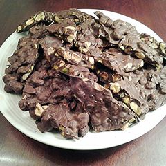 A picture of Chocolate Honey Roasted Nut and Fruit Bark.