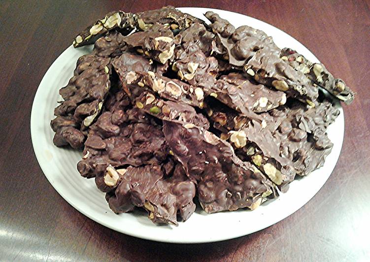Simple Way to Make Perfect Chocolate Honey Roasted Nut and Fruit Bark