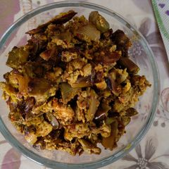 A picture of Namrata’s Signature Baingan Anda Recipe.