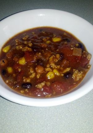 A picture of Black Bean Turkey Chili.
