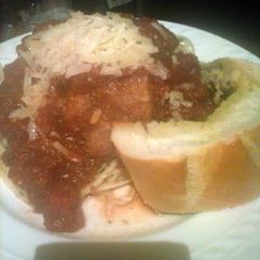 A picture of Brad's chicken parmesan.