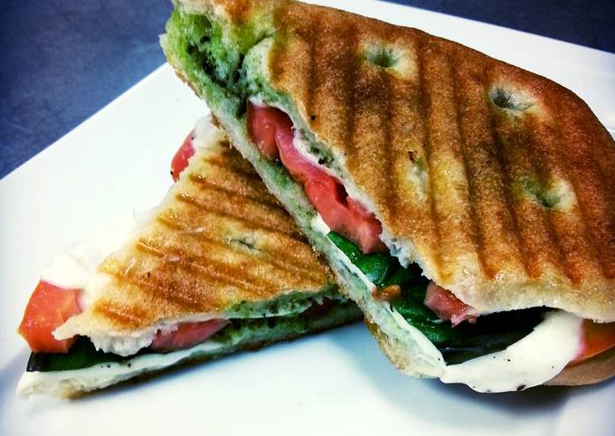 Recipe: Delicious Tomato Mozzrella with basil panini