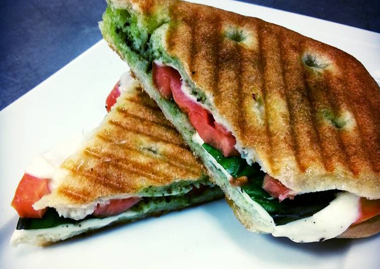 Recipe of Ultimate Tomato Mozzrella with basil panini