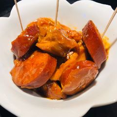 A picture of Crockpot Chicken 🐔 Kielbasa Bites.
