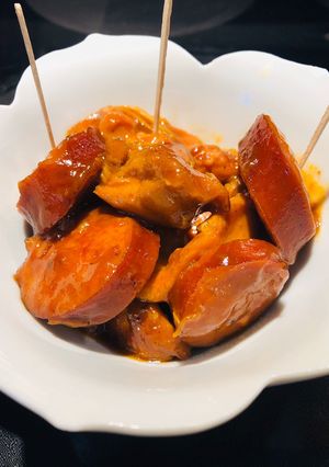 A picture of Crockpot Chicken 🐔 Kielbasa Bites.