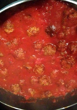A picture of Italian Meatballs With Tomato Spaghetti.