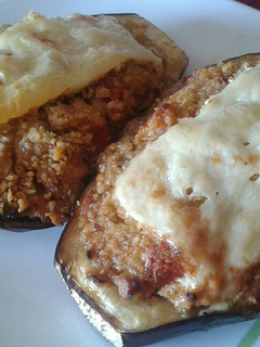 Una foto de Berenjenas rellenas de carne