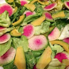A picture of Butter Lettuce, Watermelon Salad and Avocado Salad.