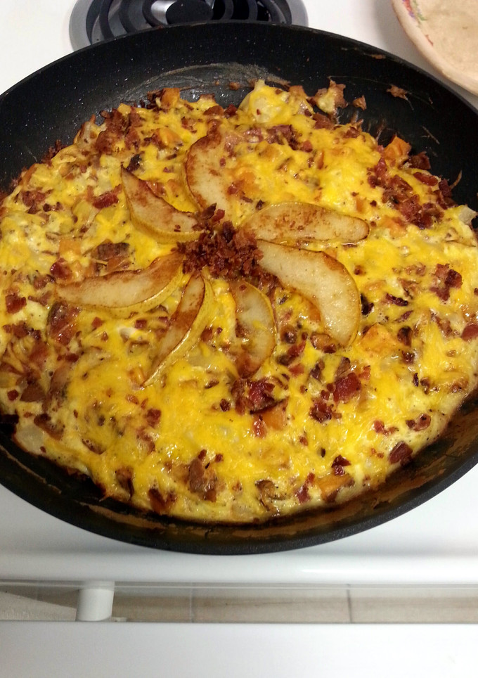 A picture of Pear and Bacon Frittata.