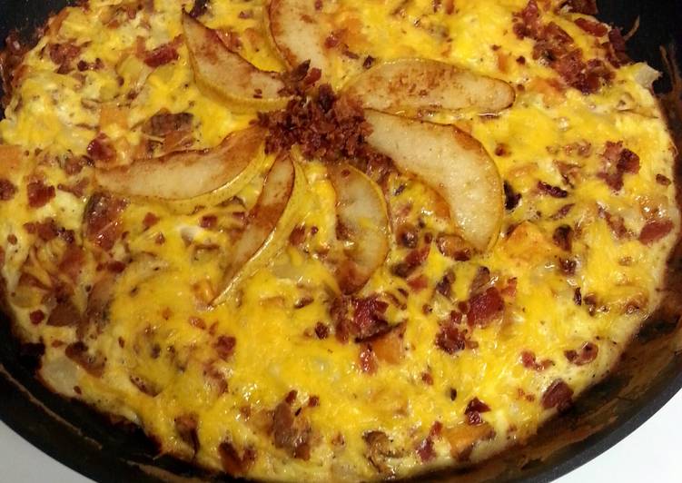 Recipe of Super Quick Homemade Pear and Bacon Frittata