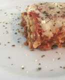 Lasagna o Lasagne vegetariana con "carne"de soya y 4 quesos