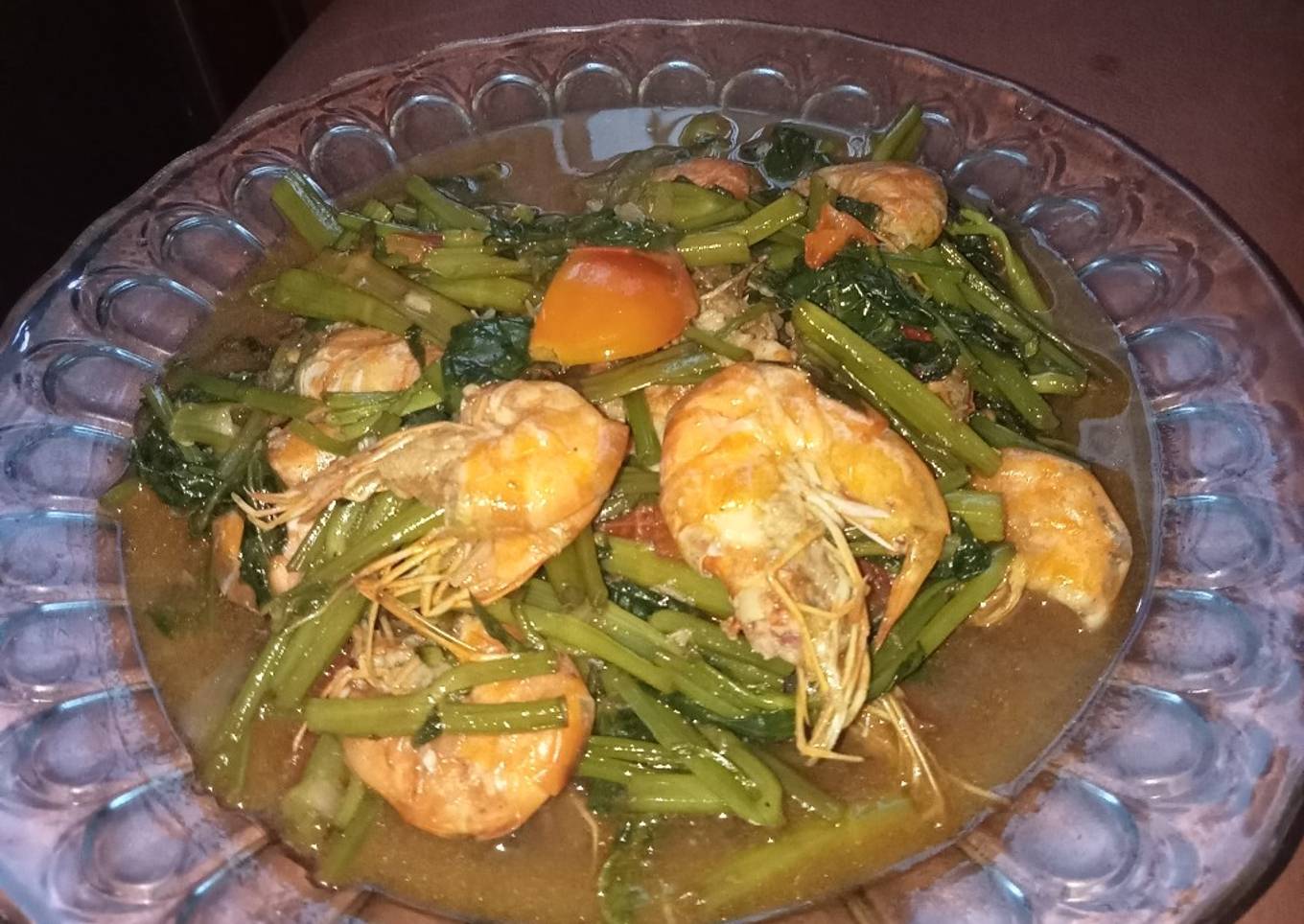 Cah kangkung Udang Saori (Saus Tiram)