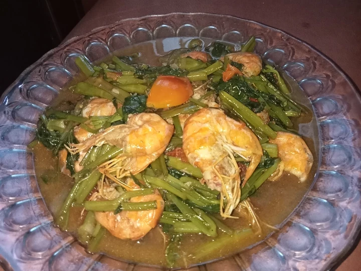 Cara Gampang Membikin Resep Cah kangkung Udang Saori (Saus Tiram) yang Bisa Manjain Lidah Anti Ribet, Lezat