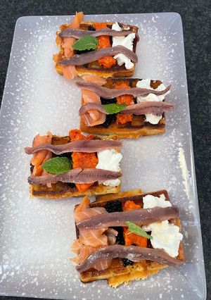 Una foto de Gofres crujientes Rellenos Salados