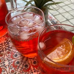 A picture of Rooh-afza (red syrup).