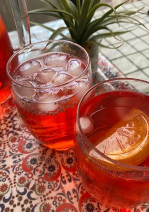 A picture of Rooh-afza (red syrup).