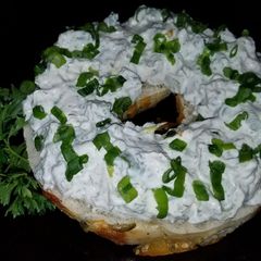 A picture of Mike's Creamy Feta Bagel Cucumber Spread Or Dip.