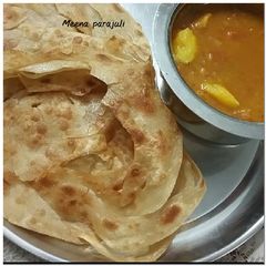 A picture of Choor choor paratha n fode huye aloo jhol.