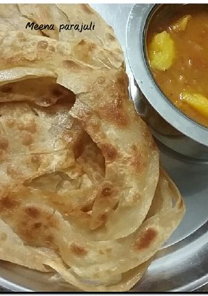 A picture of Choor choor paratha n fode huye aloo jhol.