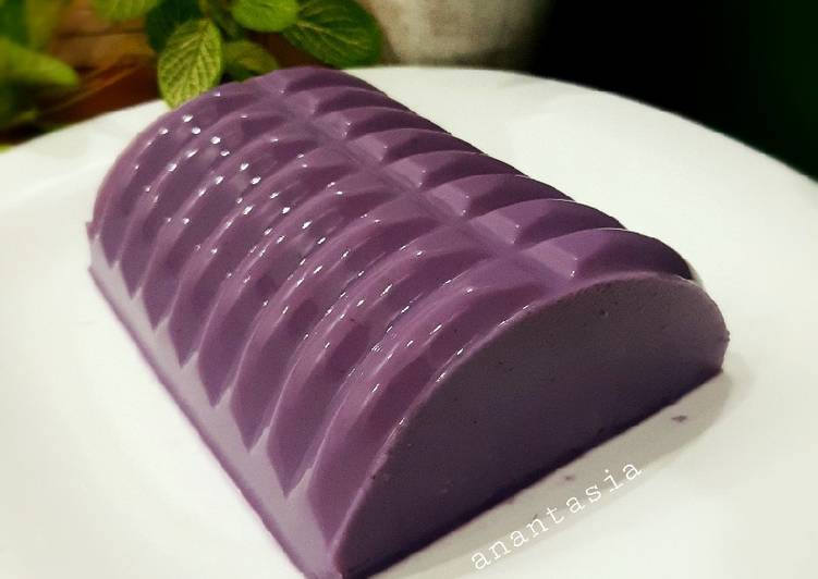 Bagaimana Menyiapkan Pudding ubi ungu Anti Gagal