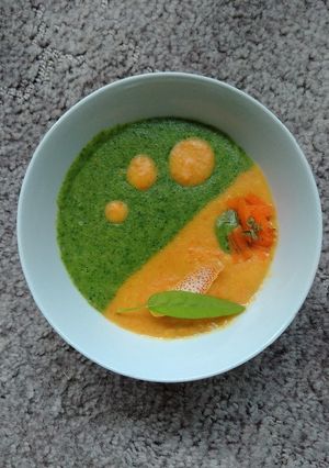 Foto resep Creamy Spinach and Carrot Soup (Spicarrot)