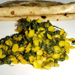 A picture of Dill leaves sabzi.
