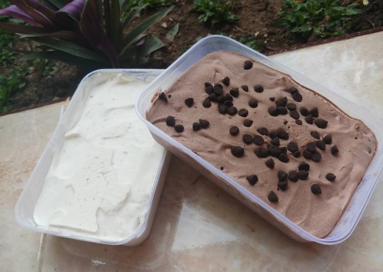 Cara Gampang Menyiapkan Choco rhum raisin ice cream (es krim coklat kismis) yang Enak