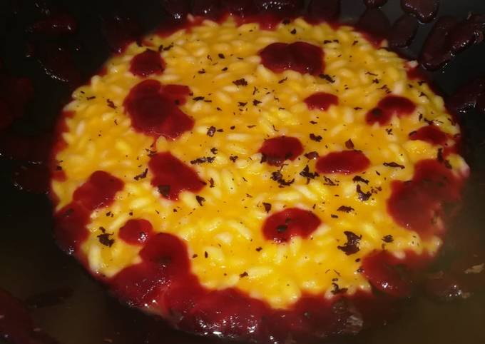 Come a Fai  Preferito Motto e Risotto - Risotto zucca, barbabietola e cioccolato fonde