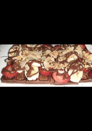 صورة لوصفة لي كوفر روعة 😋🧇🍫🍌🍓🧇