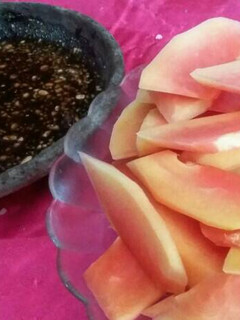 Foto resep Resep rujak colek pepaya