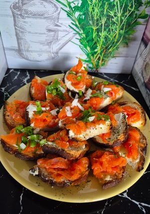 Une photo de Toasts frais à la truite fraîche 😀