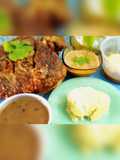 ขาหมูเยอรมันเสิร์ฟพร้อมมันบดในน้ำกีวี่