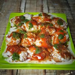 A picture of Moong Daal Dahi Vada.