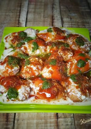 A picture of Moong Daal Dahi Vada.