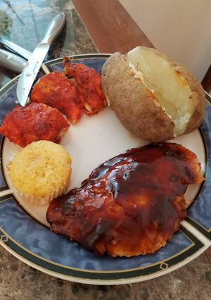 A picture of Tasty Smokey-Sweet BBQ Chicken & Kickin Hot Sriricha Chicken.