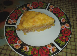 Фото Картофельная запеканка с мясом и морковкой.